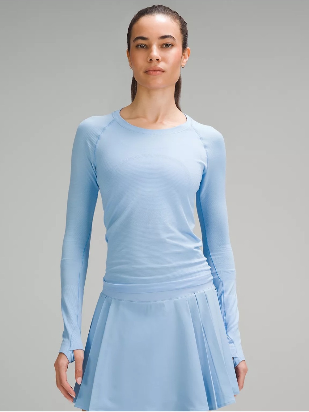 lululemon athletica Sky Blue Long Sleeve swiftly Top - Women's